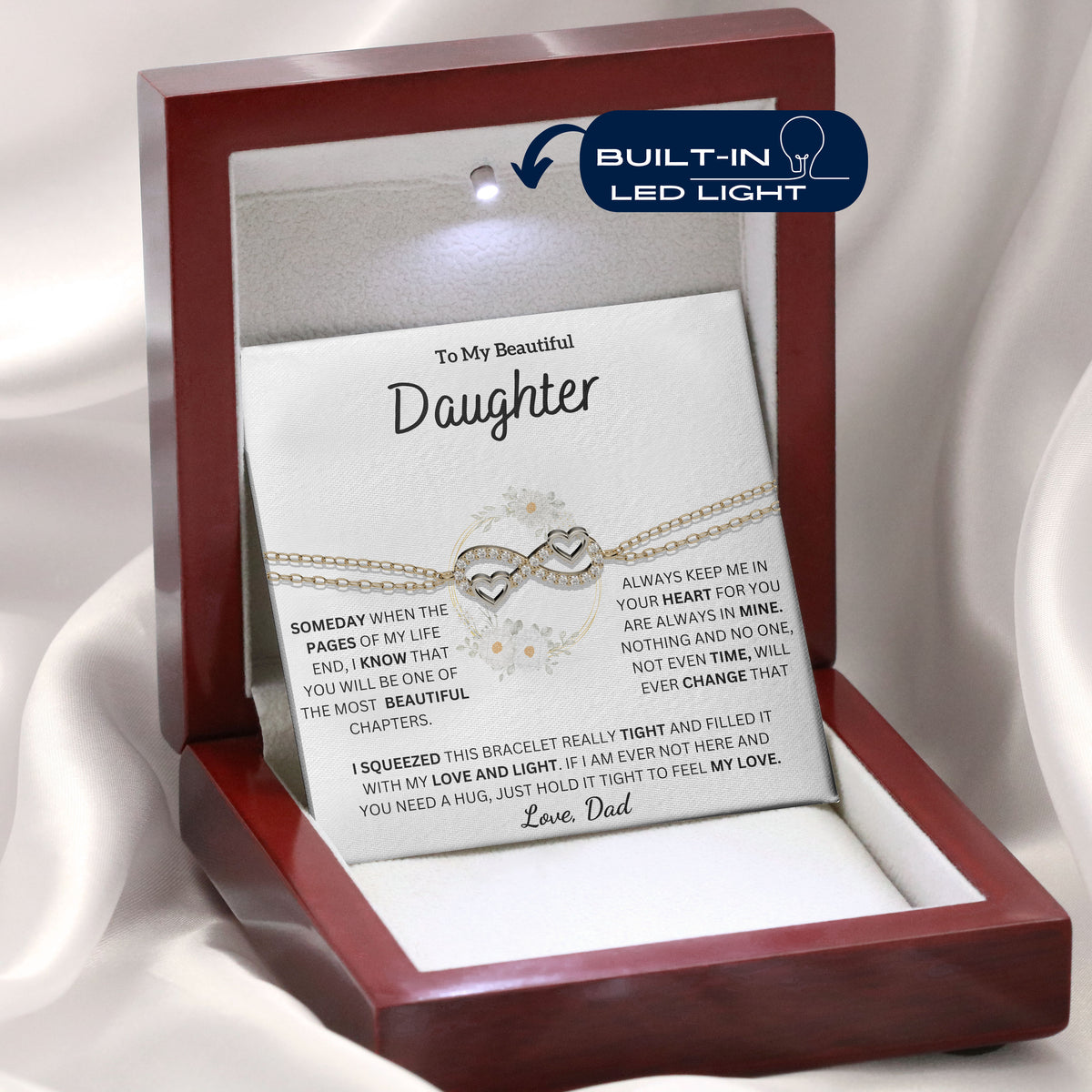 To Beautiful Daughter – Infinity Love Bracelet From Dad