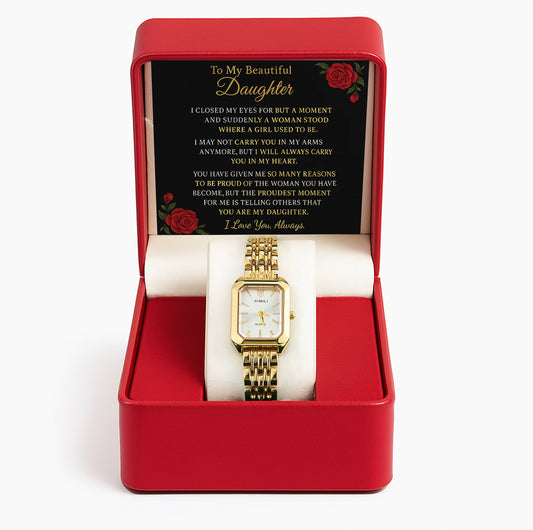 To My Beautiful Daughter" Luxury Gold Watch