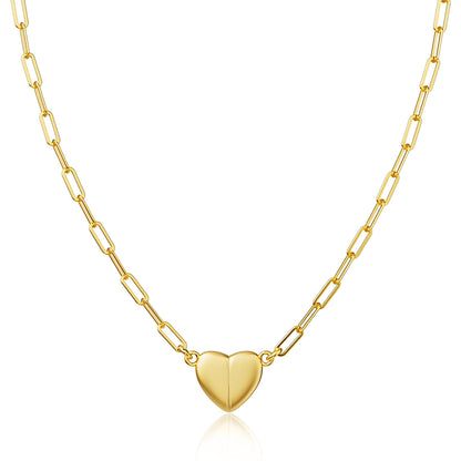 Bella Magnet Heart Necklace, 18K Gold Plated